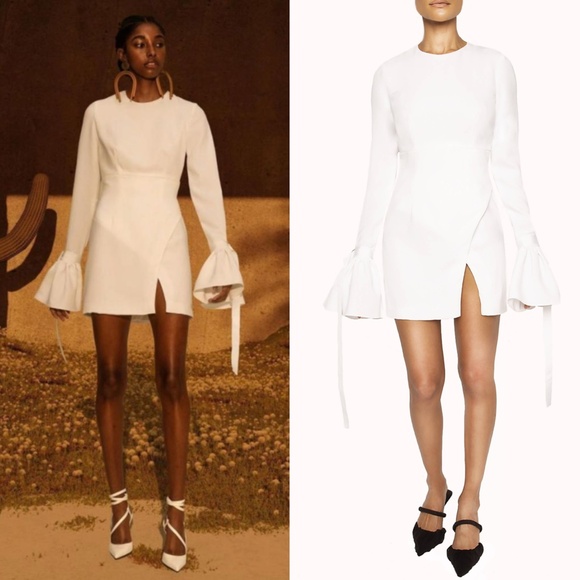 NEW ISRAELLA KOBLA White ZOLA Back Cutout LONG SLEEV Cocktail MINI DRESS 10 - Picture 16 of 16